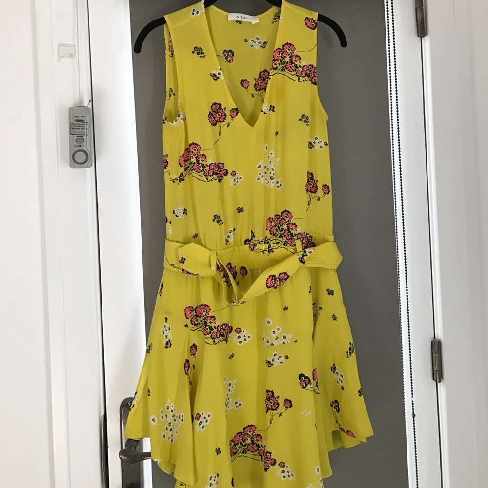 A.L.C. Yellow silk belted dress, 2